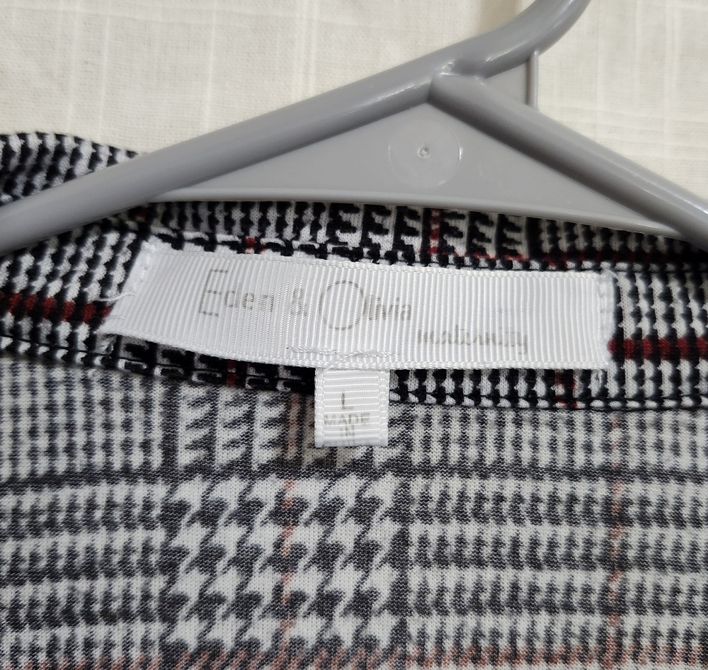 Women's Plaid Button Down Shirt with Gathered Sides - Meduim by Eden and Olvia